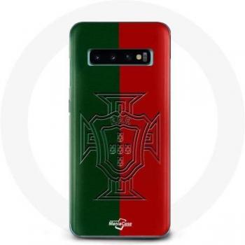 Funda protectora Samsung Galaxy S10 con diseño de Portugal en verde y rojo