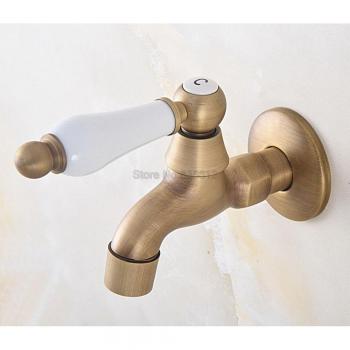 Brass Wall Mount Faucet with Ceramic Handle