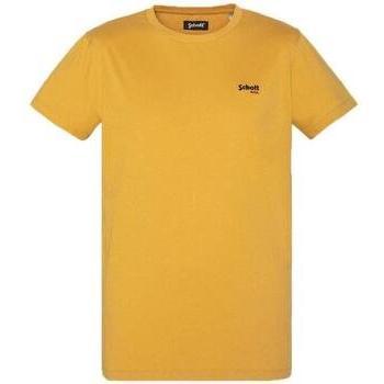 T-Shirt Homme Jaune SCHOTT N.Y.C. Brodure de Logo
