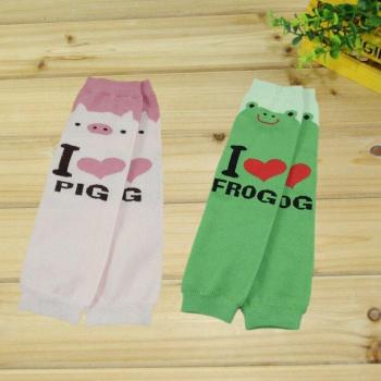 Leggings Cálidos para Niños, 318 Estilos, 3 Pares, Rosa y Verde, Diseño Lindos de Cerdo y Rana