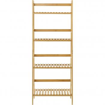 Scaffale a scala 4 livelli in bambù 48x32x123 cm