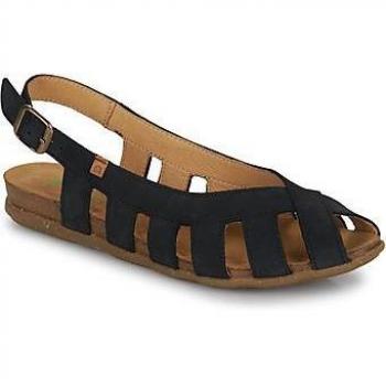 El Naturalista Stella Black Leather Sandals for Women