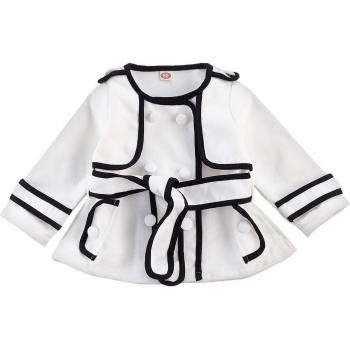 Mädchen Windbreaker Casual Einfarbig Langarm Zweireiher Herbst Winter Warme Kleidung