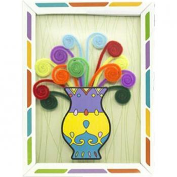 Handmade Felt Button Flower Craft for Children