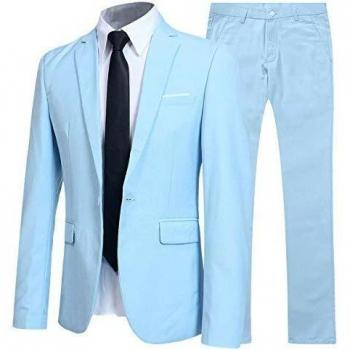 Business‑Sakko und Hose in Hellblau – Slim Fit Herrenanzug