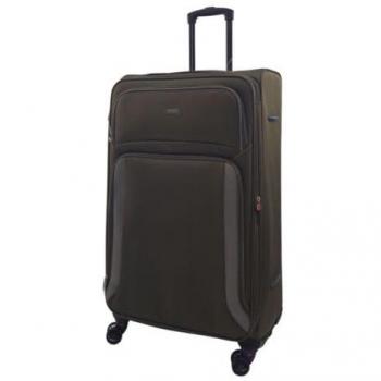SoftGlide Khaki 8‑Wheel Lightweight Luggage – Unisex Large