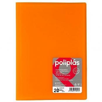 Grafoplas Carpeta Poliplás Translúcida 20 Fundas Folio Naranja