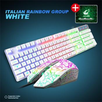 Italian T13 Gaming Keyboard with Rainbow Backlight and 2400DPI Mouse