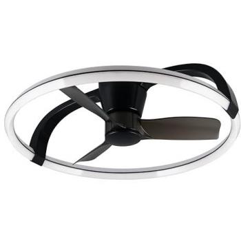 Stockholm Glow 73,5 cm – Ventilador de techo con fuente de luz negra