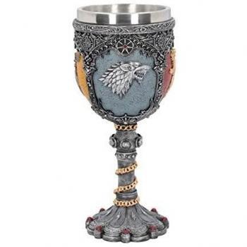 Nemesis Now Sigil Game of Thrones Kelchbecher, 18 cm, Kunstharz, mit Edelstahl-Einsatz, silberfarben, 1 Stück