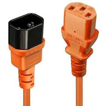 Cable de extensión LINDY 1 m C14 a C13 Negro Naranja