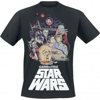 Negro Hombre S/M Star Wars: Guerra Di Stelle T-Shirt
