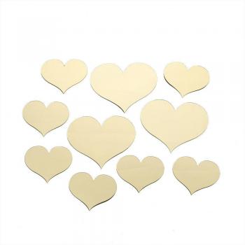 10pcs 3D Heart Acrylic Wall Decor Stickers