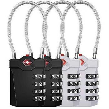 ZHEGE TSA Gepäckschlösser, 4-stellig, 4 Stück, für Reisen
