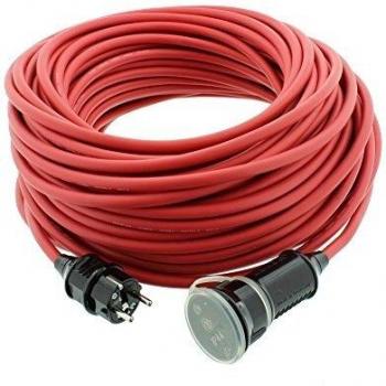 Gartenverkabelung H07RN-F 3G 1,5 mm² 50 m – Rotes Gummiverlängerungs­kabel mit Schuko‑Kupplung