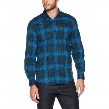 S.Oliver Herren-Long-Sleeve Shirt – Mittel – Grüntönung Cool Emerald 76N2