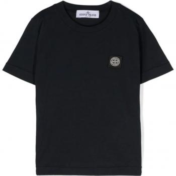 Stone Island Junior Black Short Sleeve T-Shirt Size 8