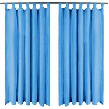 VidaXL Microfiber Curtains 2 pcs with Loops 140x225 cm Turquoise