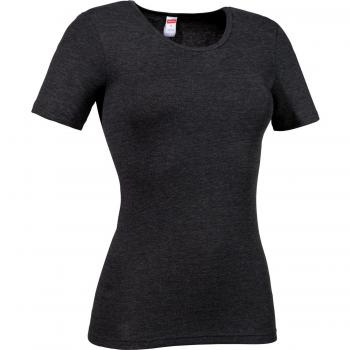 Conta Wärme Shirt für Damen – Kurzarm, Rundhalsausschnitt, Geringelt Schwarz, Größe M