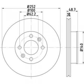 HELLA 8DD 355 116-201 Disco per freno