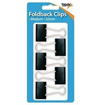 Tiger Medium Fold Back Clips (60 Pack)