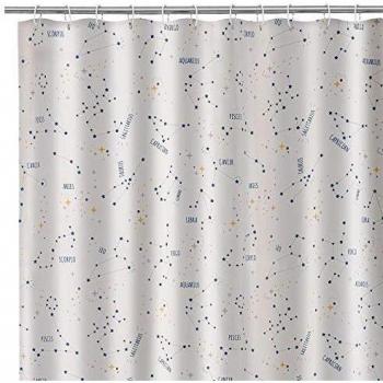 Cortina de baño con signos zodiacales de tela