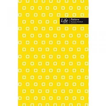 Square Pattern Composition Notebook, Dotted Lines, Wide Ruled Medium Size 6 x 9 Inch