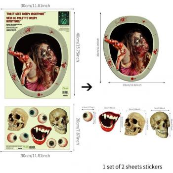 Removable Faceless Skull Bathroom Decals