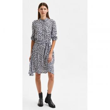 Vestido midi camisero con lazo Selected Femme