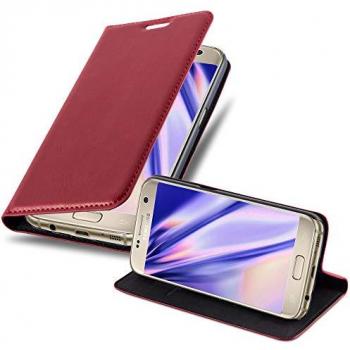 Carcasa libro rojo manzana, protección y soporte para Galaxy S7