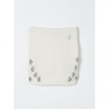 Gonna bianca in misto lana con strass Blumarine Taglia 10