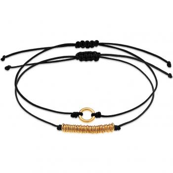 Elli Armband Duo Beads Kreis Nylon 925 Sterling Silber