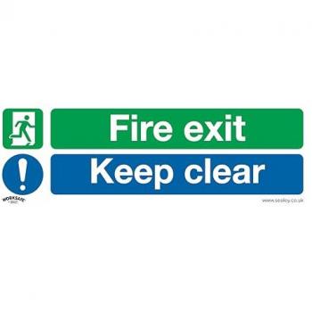 Safe Conditions Fire Exit Keep Clear Safety Sign Pack of 10