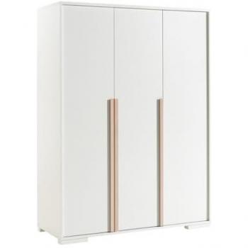 AltoBuy NASH WHITE Armoire 3 Portes, Blanc + Bois