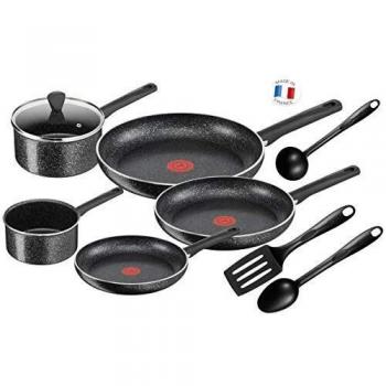 Batterie de cuisine Tefal 9 pièces aluminium noir