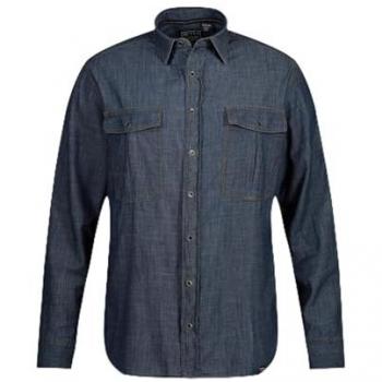 STHUGE Jeans-Hemd für Herren, Langarm, Modern Fit, Kentkragen, große Größen