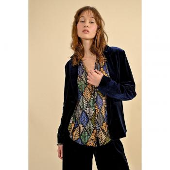 Chaqueta de terciopelo con cuello y solapa para mujer de Molly Bracken