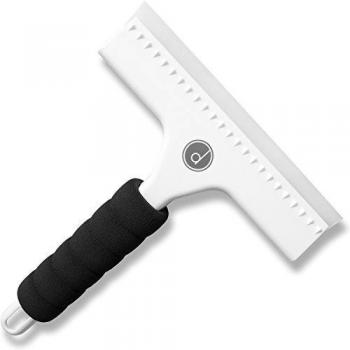 White Squeegee for Bathroom & Windows – Dual Silicone Replacements