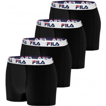 4 boxers en coton homme Fila FU5016 Uni Noir Taille L