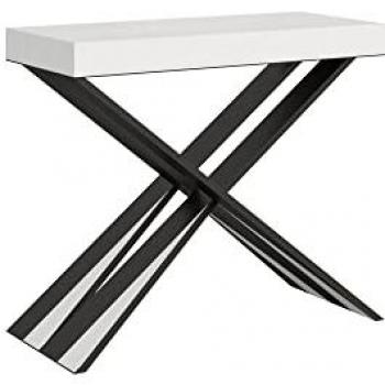 Console extensible contemporaine Diago Small Premium Frêne Blanc