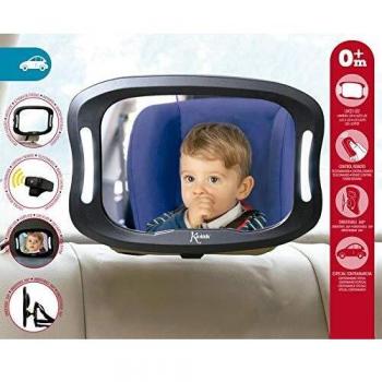 Kiokids Espejo para Coche con Luz LED y Control Remoto para Bebés