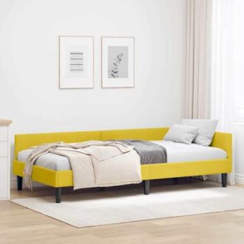 Velvet Yellow Corner Bed 80x200cm – Engineered Wood by vidaXL