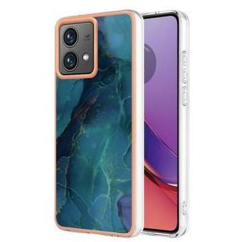 Custodia TPU verde per Motorola Moto G84 con effetto marmorizzato