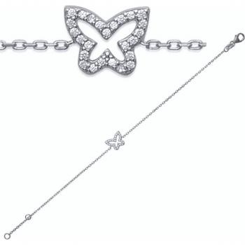 Bracciale “Bianco Rocciato” Lily – Argento 10×10 mm