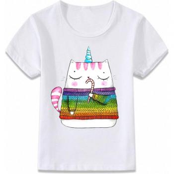 Tee Para Niños: Unicornio + Gato