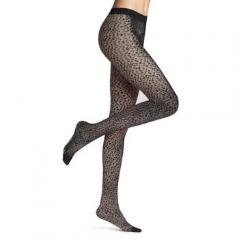 Falke Black Shell Fragments Sheer Tights for Women