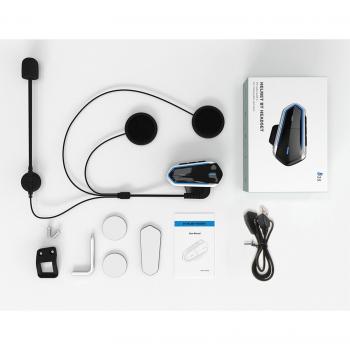 Black Waterproof Motorbike Helm QTB35 con Auriculares Bluetooth de Bajo Consumo