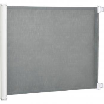 Barrera de seguridad retráctil PawHut para perros y niños 5,5-115x5,5x82,5 cm gris
