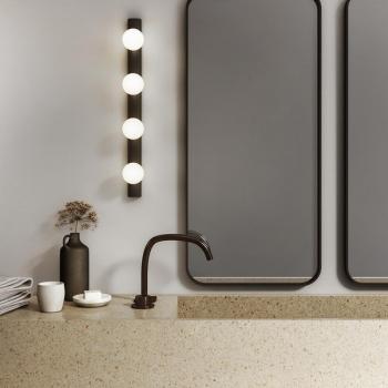 Aplique de pared 4 lámparas para baño negro mate