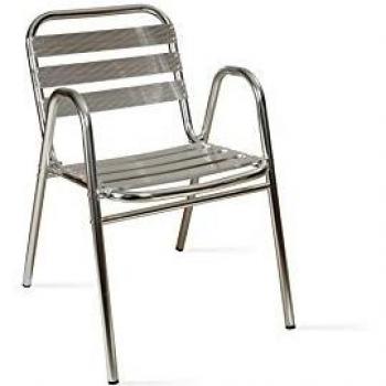 Grigio Chiaro Oviala Sedia Impilabile d'Alluminio